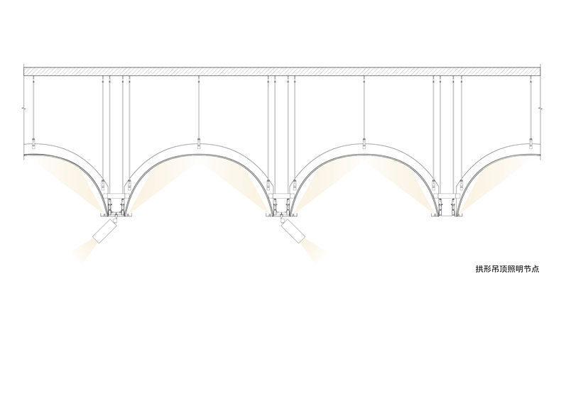 拱形吊顶照明节点